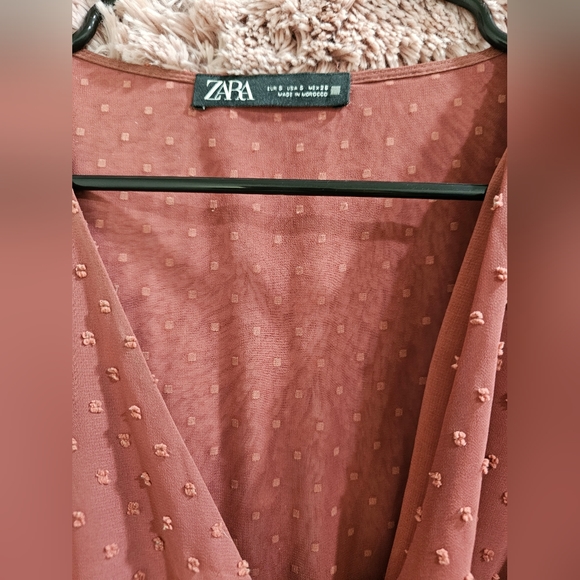 ZARA Dotted Mesh Romper Dress - Picture 10 of 15